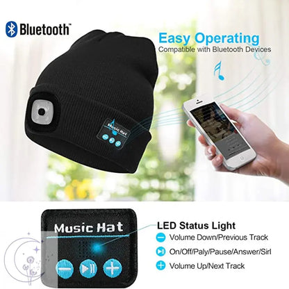 Bluetooth Beanie with LED Light 