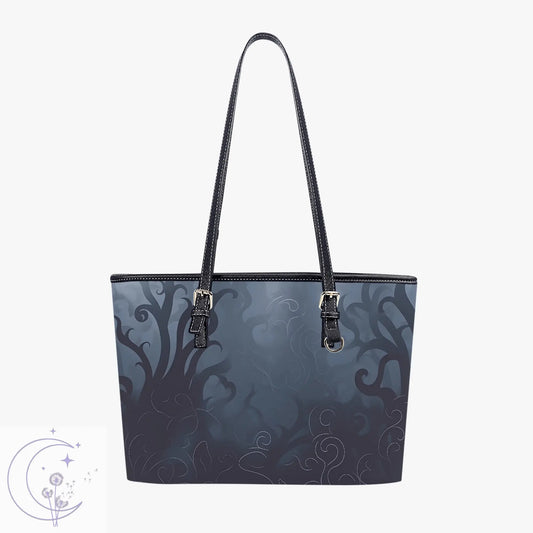 Ethereal Vineyard Mist Leather Tote Bag 