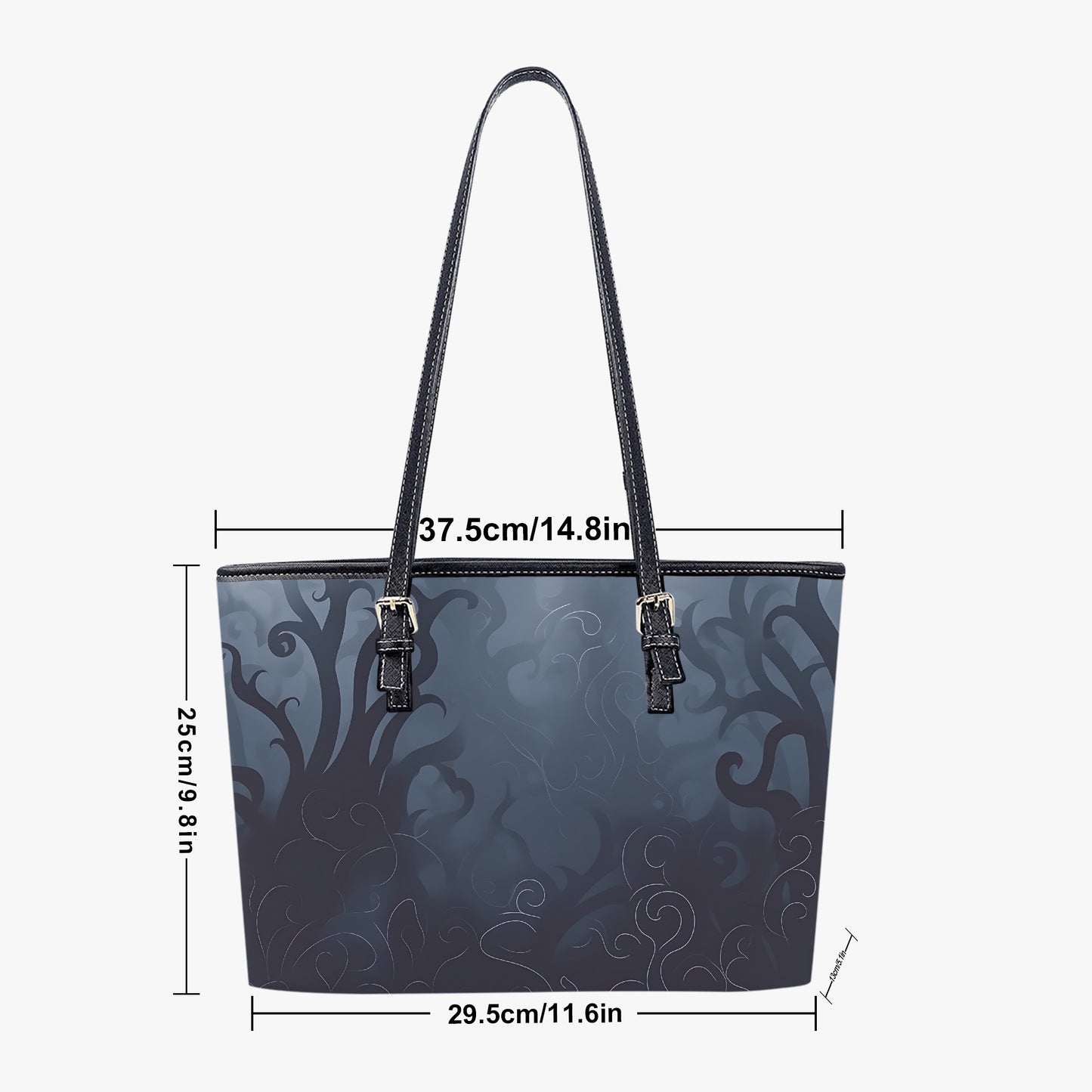 Ethereal Vineyard Mist Leather Tote Bag