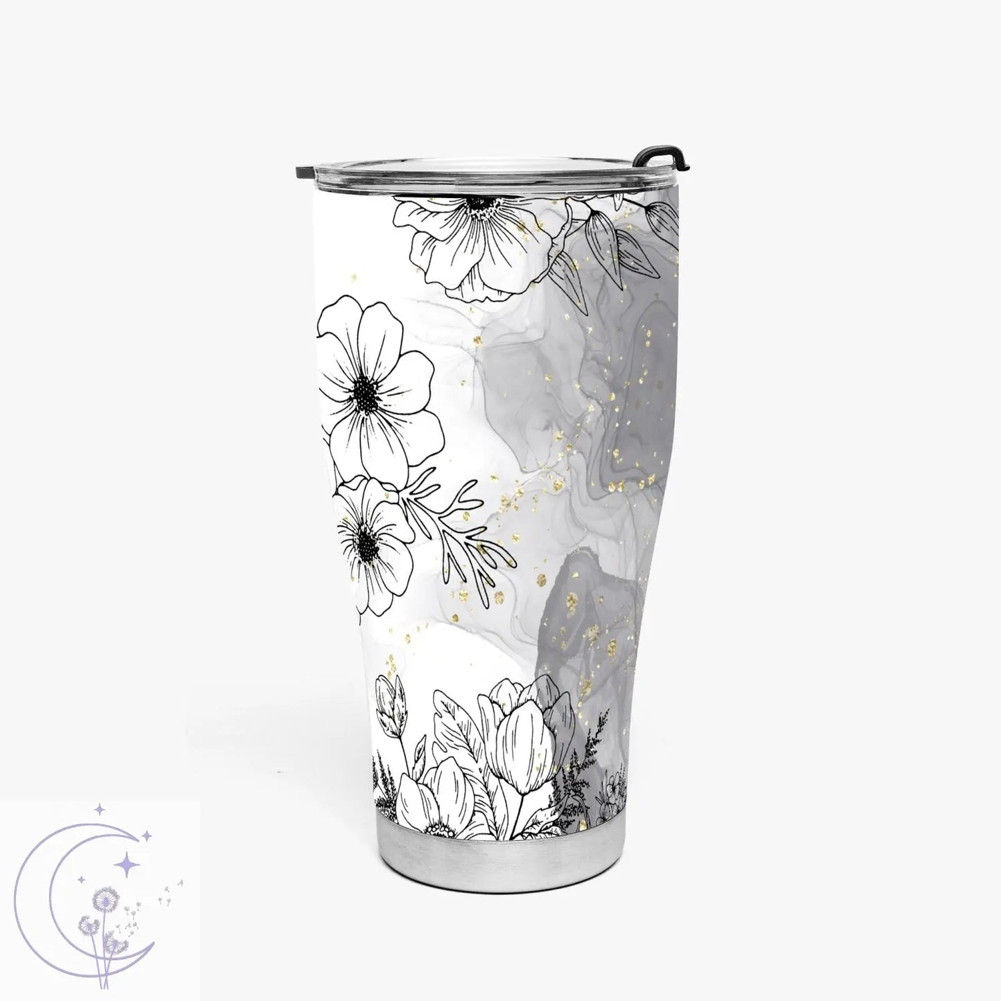 Flower Design 30oz  Curve Tumbler 