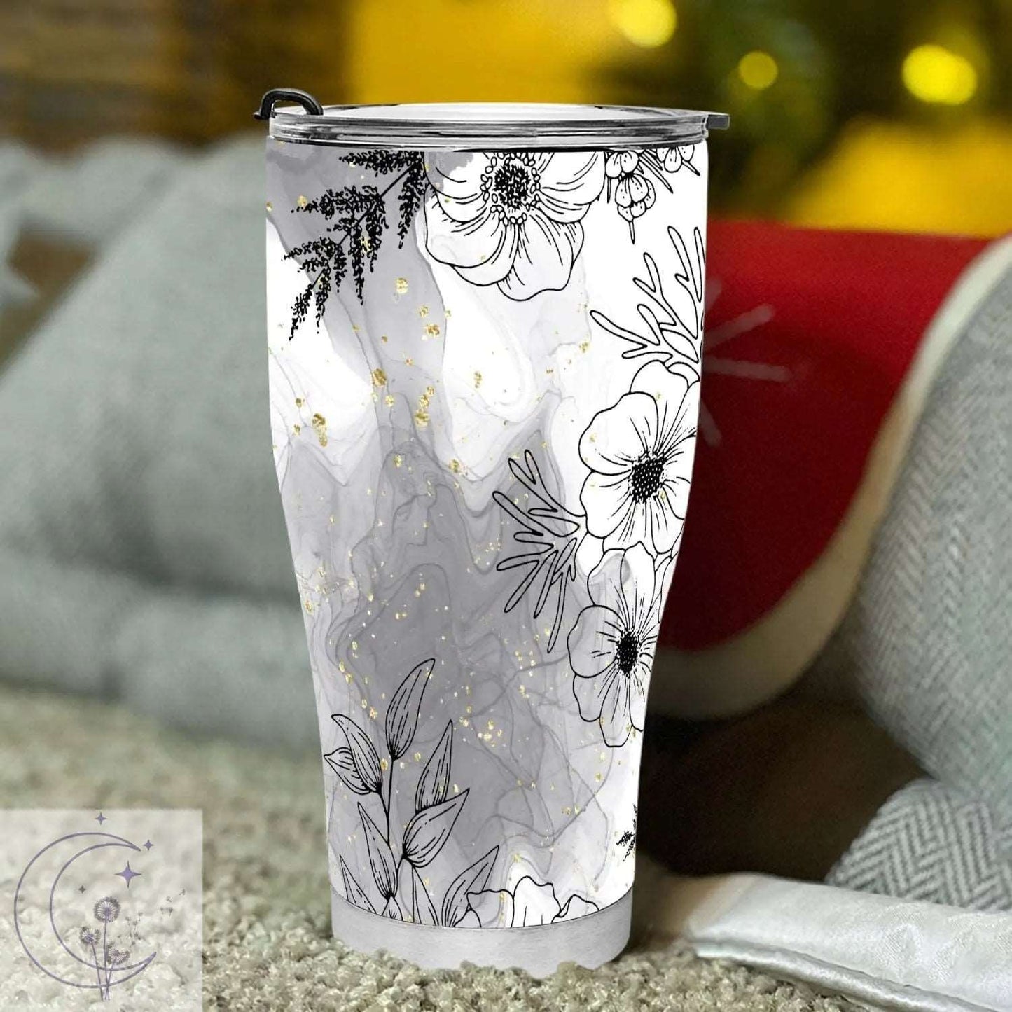 Flower Design 30oz  Curve Tumbler