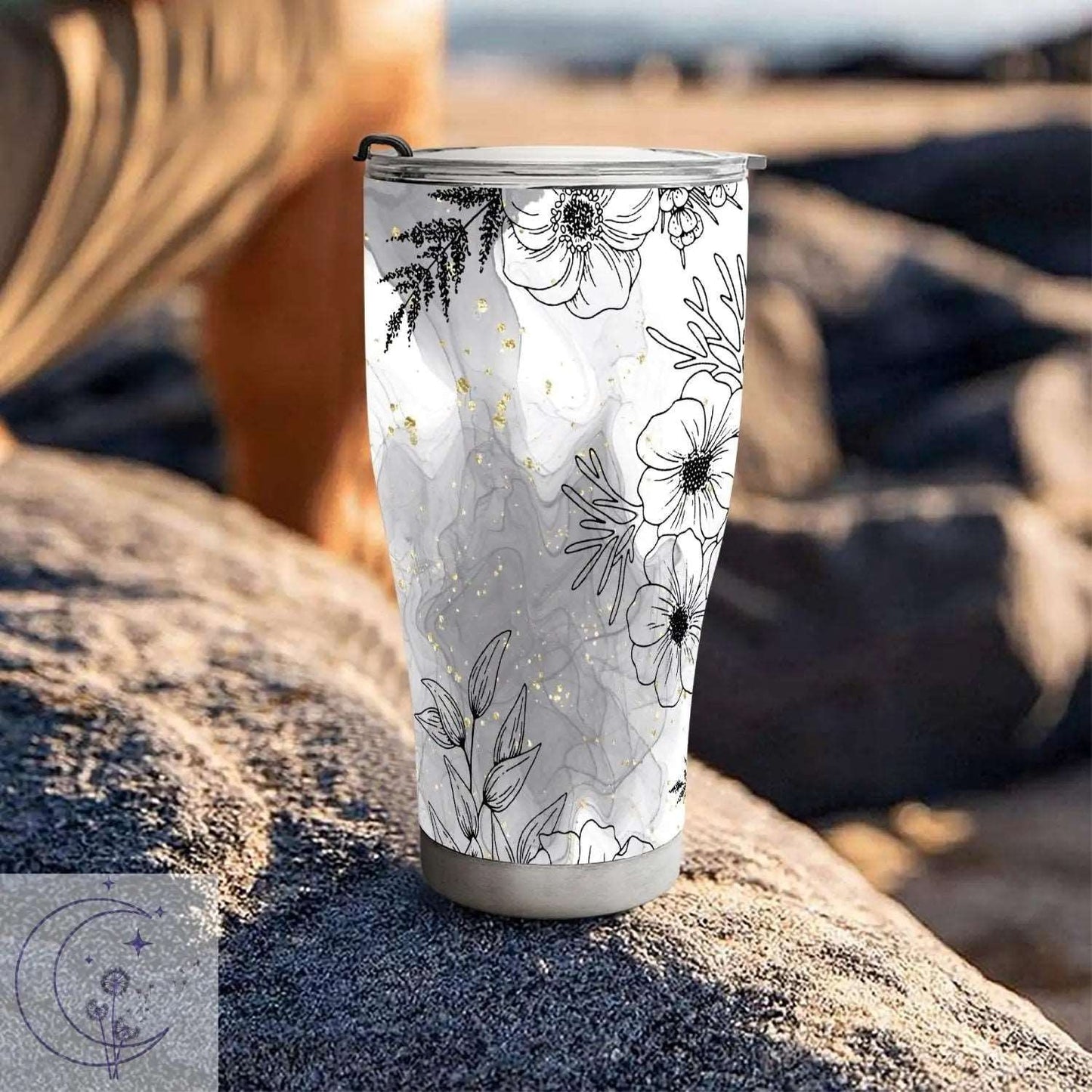 Flower Design 30oz  Curve Tumbler