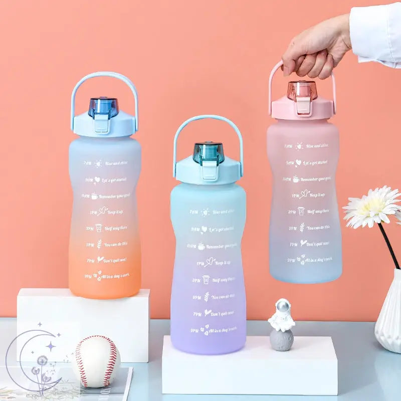 Large Capacity Water Bottle with Straw 