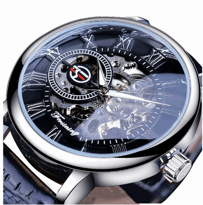 Men Luxury Brand Watch Black Silver