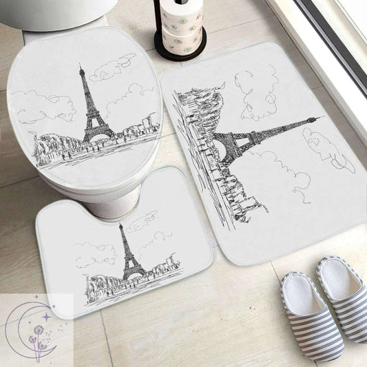 bathroom mat, Paris bathroom mat , bathroom decor, Paris theme bathroom, floor rug, bathroom rug, paris rug
