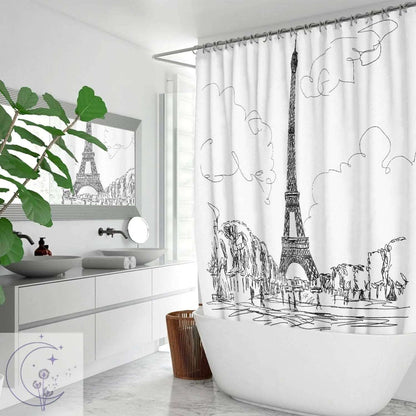 shower curtain, Paris shower curtain, bathroom decor, Paris theme bathroom