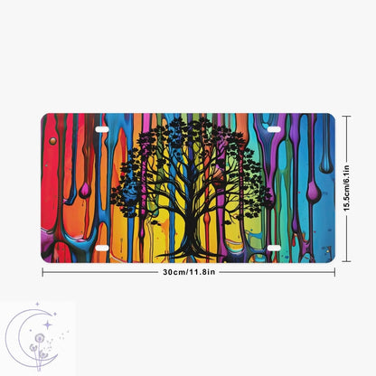 Vibrant Tree of Life Aluminum License Plate 