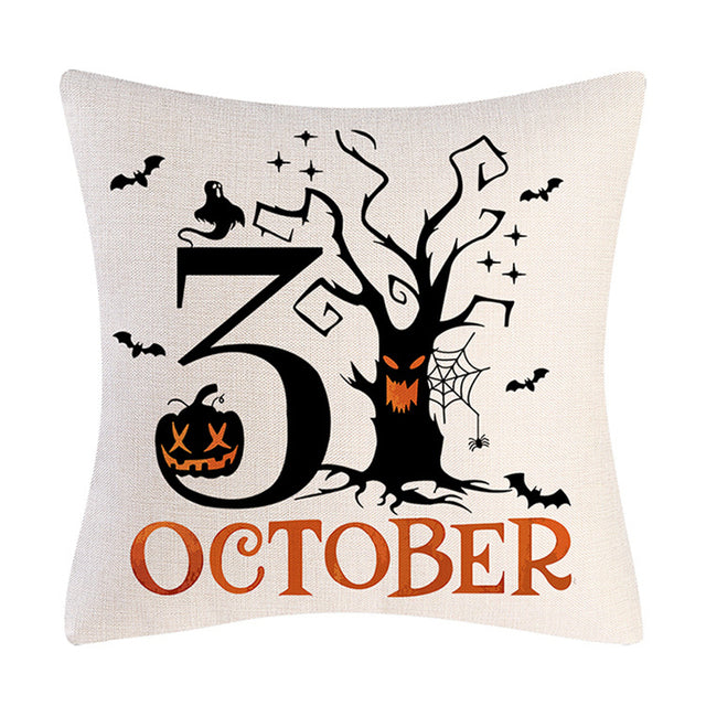 Halloween Decor Cushion Cover 31st October Tree 18" x 18" Linen